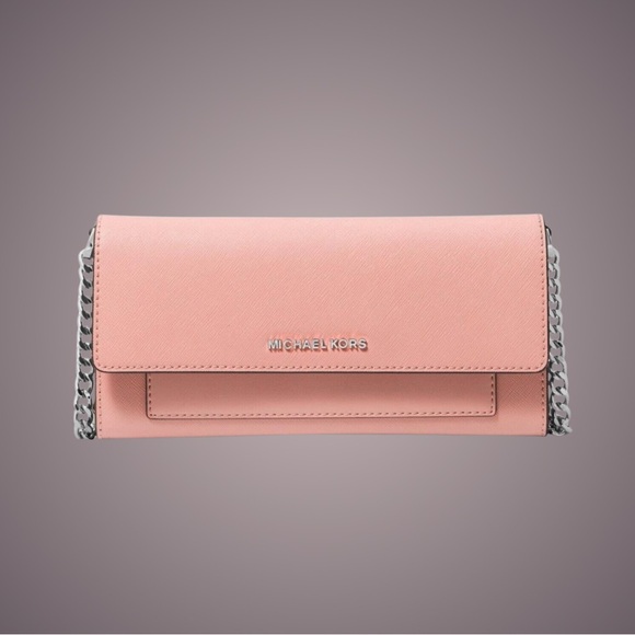 MICHAEL KORS Pink Jet Set Crossbody Wallet NWT - Picture 3 of 11